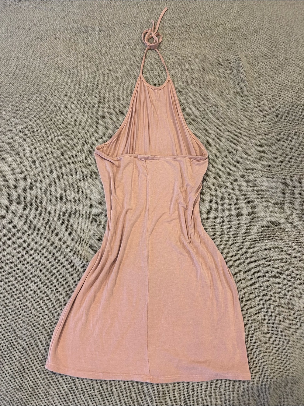Backless Halter Neck Pink Summer Dress